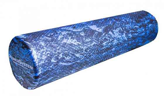 Масажні ролики гладкі Power System PS-4089 Hexa Camo Roller Black/Blue (60x15см.) Кам'янське