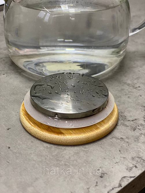 Чайник заварювальний Olens "Стокгольм 600 мл скляний із бамбуковою кришкою для дому та ресторану Київ - фото 3