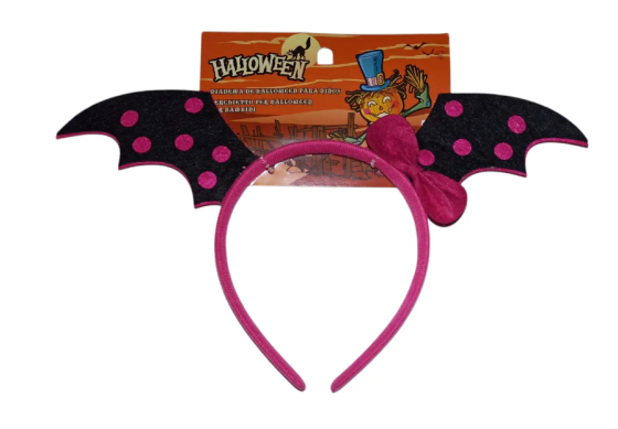 Обруч на Хэллоуин Летучая мышь one size розово-черный Киев