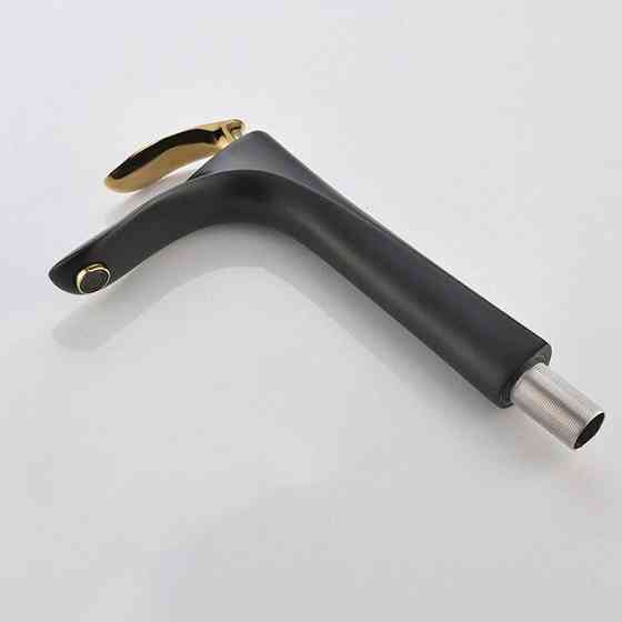 Смеситель дизайнерский для раковины кран в ванну однорычажный WanFan люкс качества Черный-золото Каменец-Подольский