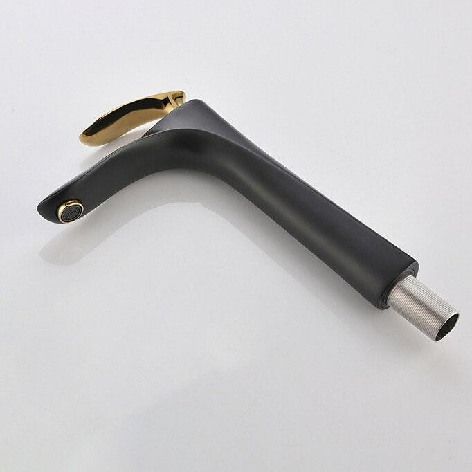 Смеситель дизайнерский для раковины кран в ванну однорычажный WanFan люкс качества Черный-золото Каменец-Подольский - изображение 5