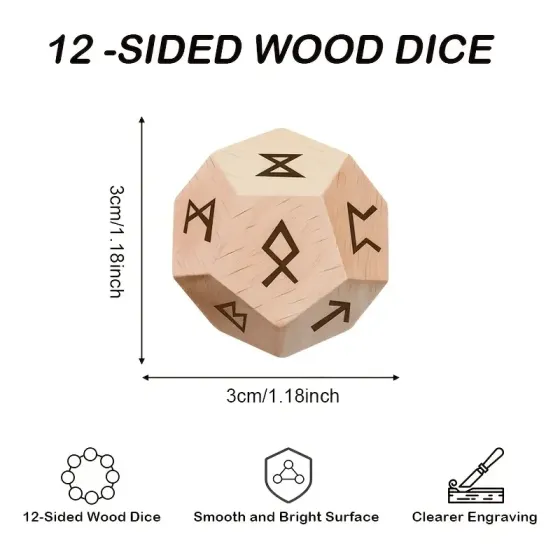 Набір кубиків із рунами Старшого Футарка – 2 шт дерев’яні кості Київ