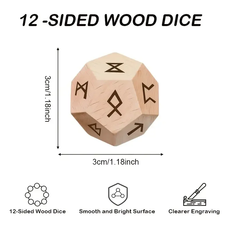 Набір кубиків із рунами Старшого Футарка – 2 шт дерев’яні кості Київ - фото 2