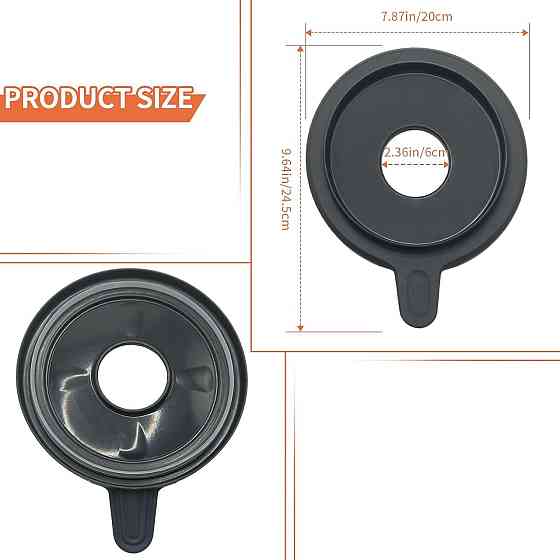 Кришка Thermomix TM5/TM6 для основної каструлі, нейлонова з силіконовим замком, заміна оригінальній, прозора/чорна 240 г Київ