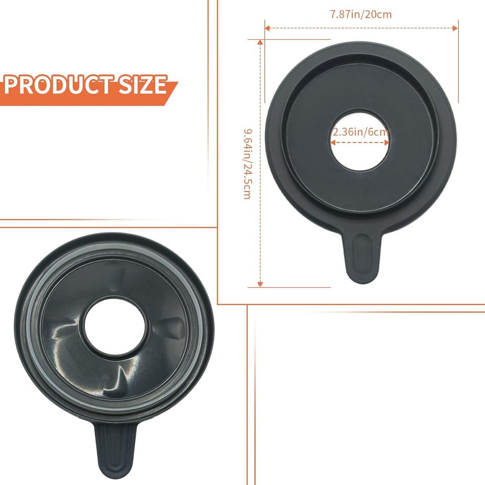 Кришка Thermomix TM5/TM6 для основної каструлі, нейлонова з силіконовим замком, заміна оригінальній, прозора/чорна 240 г Київ - фото 2