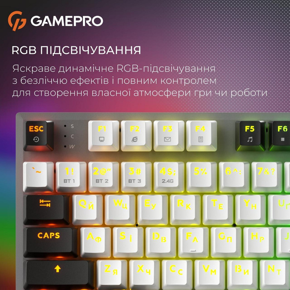 Клавіатура бездротова GamePro Genesis Joker Pro MK124G Pro Gray ( 10283 ) Харьков - изображение 2