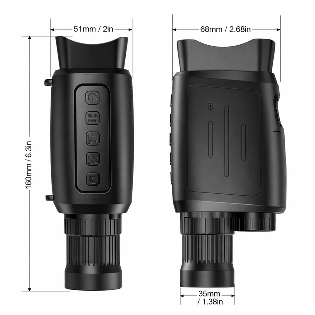 Монокуляр нічного бачення Ermenrich NS100 2.0 версія (до 300 м) Чорний Вінниця - фото 11
