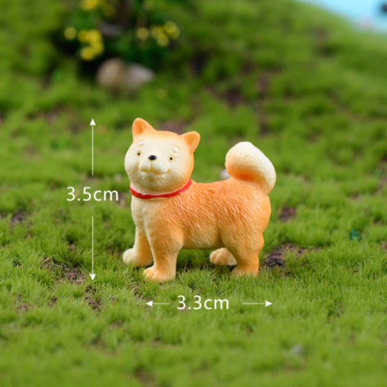 Мініатюрна фігурка Собака Сіба-іну 2.8 х 3.6 см для мікроландшафту та мінісада Собака стоїти Одеса