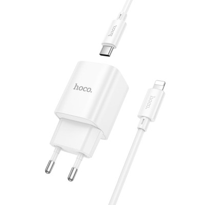 Зарядний пристрій HOCO C148A Charm USB-C PD30W + cable USB-C to Lightning White (6942007630313) Вінниця - фото 3