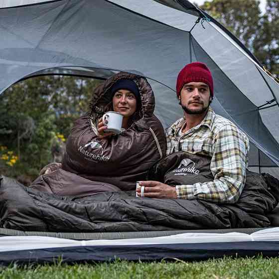 Спальник с капюшоном Naturehike U350S NH20MSD07, (-3°C), правый, коричневый Киев