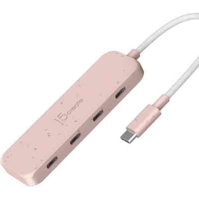 Концентратор J5create USB-C to 4xUSB-C 3.2 10Gbps rose (JCH345ER-N) Винница