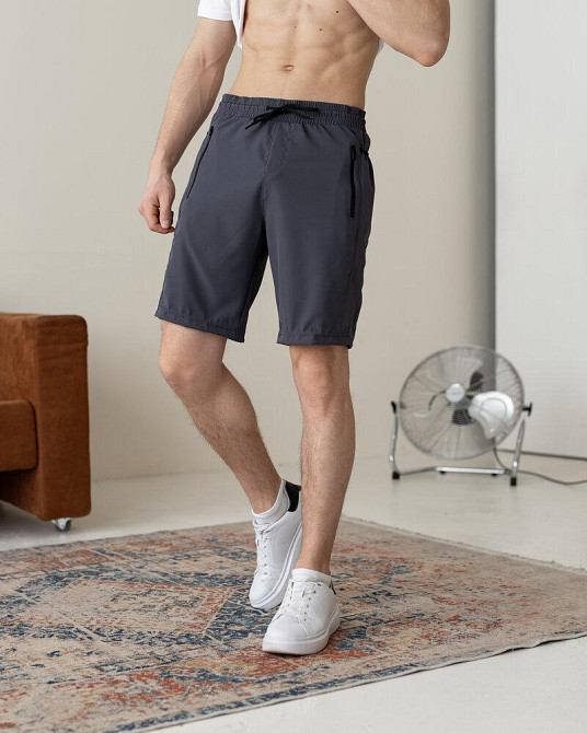 Темно-сірі чоловічі шорти прямого крою Pobedov Vil'nyy Київ - фото 2