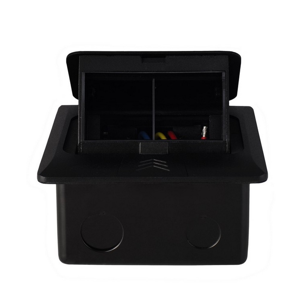 Розетковий люк підлоговий LIVOLO чорний, вбудований у підлогу, пустий корпус без розеток для наповнення будь-якими модулями, з кришкою, IP44, алюміній Коломыя - изображение 3