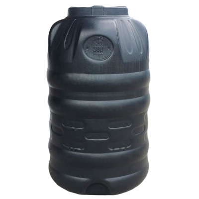 Ємність для води Пласт Бак вертикальна не харчова 300 л чорна видувна (6500) Вінниця - фото 1