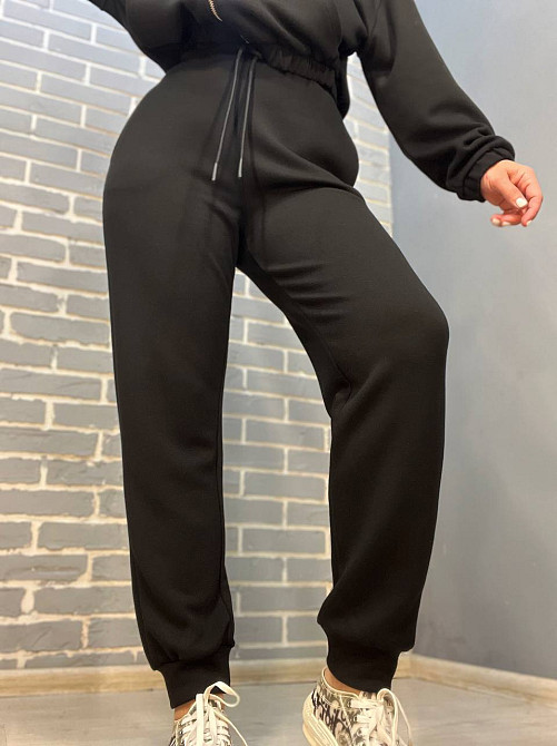 Штаны женские No Matter What 1558 спортивные джоггеры снизу манжет бифлекс черные, черный, M Киев - изображение 1