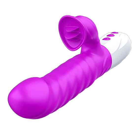 Вибратор для двойной стимуляции Silicon, Vibrator 7 Function and Heating Mode, PURPLE Sex Aura Киев