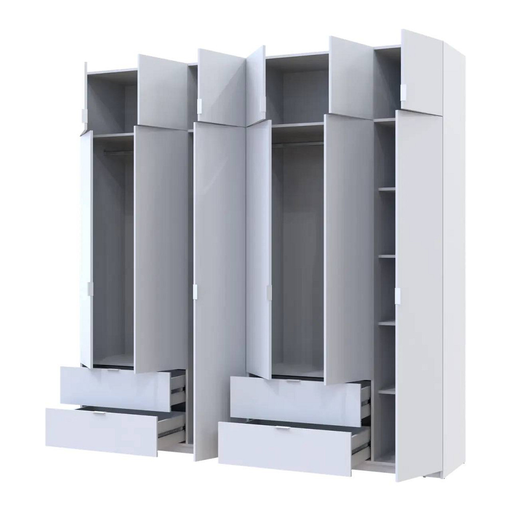 Шафа для одягу Doros Лукас Білий 3+3 ДСП 240х50х240 DRS-011683 (42005106) Львів - фото 2