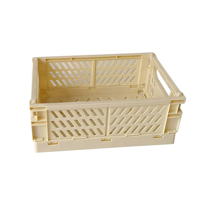 Корзина из пластика с ручками, контейнер для хранения мелочей, 25.5×15×9.7см, бежевый Каменец-Подольский - изображение 5