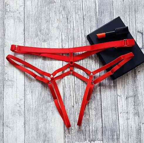 Еротичні трусики з доступом резинки універсальний червоний Київ
