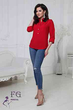 Жіноча блузка "Sellin" оптом | Батал 50-52, Червоний Київ