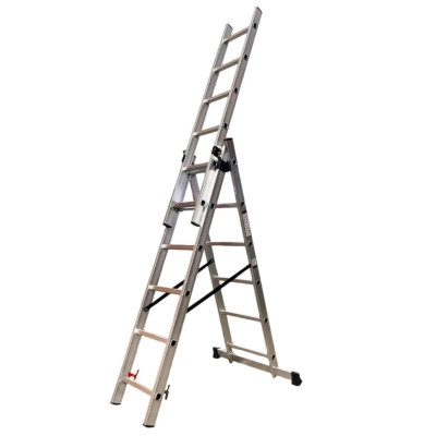 Драбина GTM 3-секції, розкладна, 3*6сх. 1,64-3,26м (KME306) Вінниця - фото 1