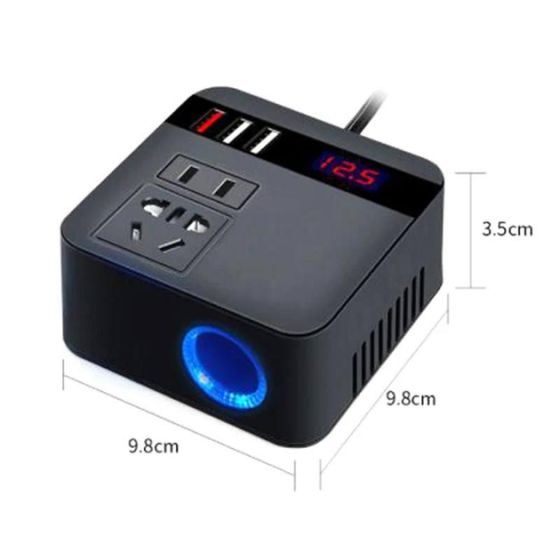 Автомобільний інвертор-перетворювач AC/DC з 12В/24В на 220В/120W + LCD (екран) 3хUSB Вінниця