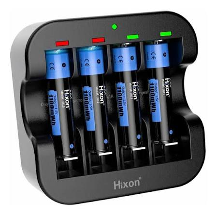 Зарядний пристрій Hixon Q022 для Li-ion акумуляторів AA/AAA 1.5V, 4 слоти, 500 мА, USB Type-C Київ - фото 17