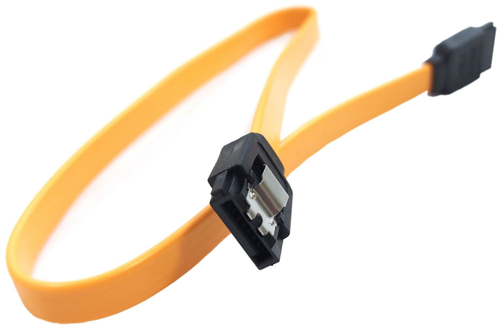 Кабель SATA 3.0 7pin, F/F, 0.5 м, із защіпками, жовтий Винница - изображение 1