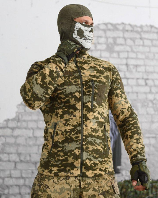 Кофта флиска мужская пиксель на змейке Одесса - изображение 4