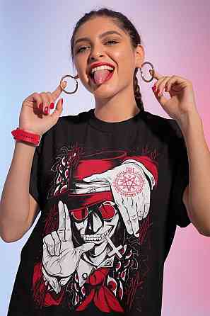 Футболка для хлопчика з аніме принтом Ултімате Вампіре Нев Аніме оверсайз (зріст від 165 до 180) Чорний AnimeJ0499m Дніпро