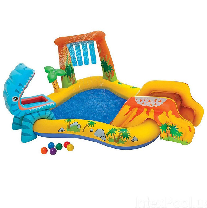 Детский надувной игровой центр бассейн INTEX «Динозавры» 249х191х109 см (57444) Киев - изображение 1