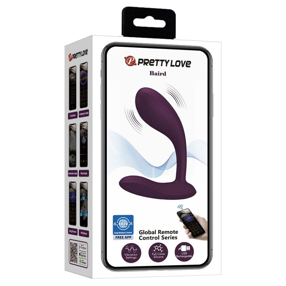 Вібратор PRETTY LOVE Baird Purple, 12 vibration functions Mobile APP Long-distance Control Sex Aura Київ - фото 5
