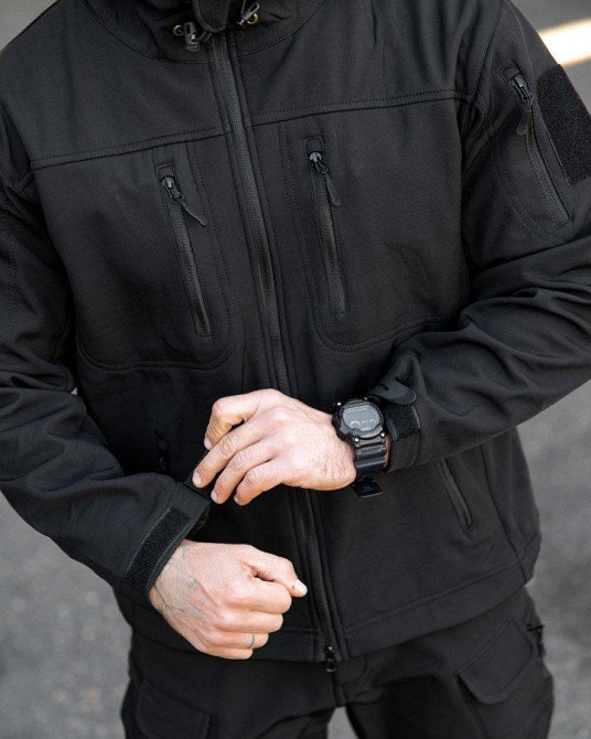 Городская тактическая куртка MAXIMUS софтшел black ПП7980 Одесса - изображение 4