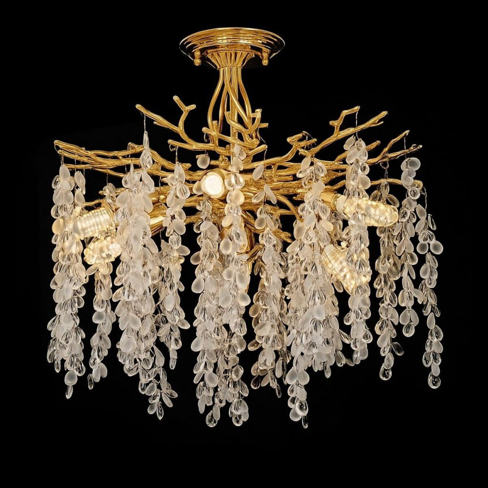 VALESO Люстра стельова на 6 плафонів VALESO Кришталь Метал Золотистий C33008-460 Коломыя - изображение 4