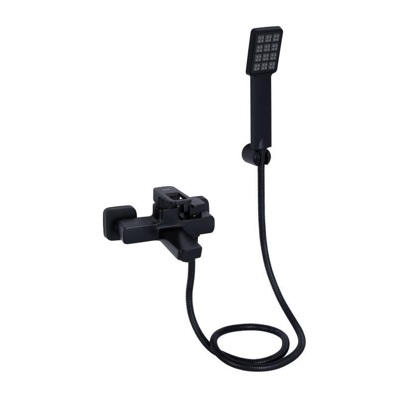 Смеситель для ванны Lidz Wawel 006 c душевым гарнитуром (k35) LDWAW006BLA45393 Black черный Киев - изображение 1