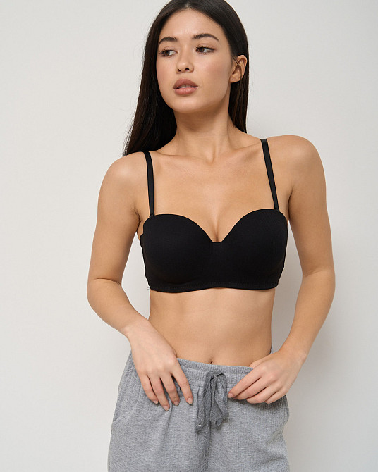 Бюстгальтер хлопковый в рубчик Nicoletta 80574 Киев - изображение 3