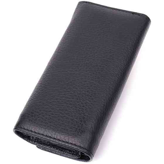 Велика ключниця з функцією гаманця з натуральної шкіри ST Leather 22492 Чорний Київ