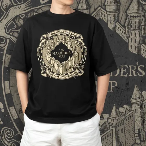 Футболка мужская с принтом Гаррі Поттер Карта Мародеров Размер 48 Anime0001 Днепр
