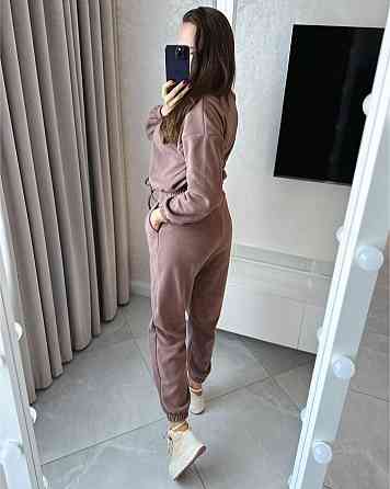 Жіночий теплий прогулянковий костюм: світшот і штани фліс Моко, 52/54 Одеса