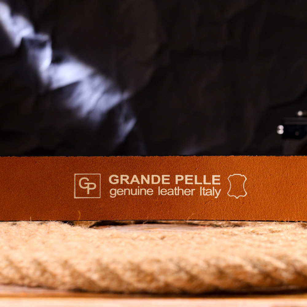 Люксовый ремень для мужчин из натуральной кожи Grande Pelle 21473 Рыжий Киев - изображение 2