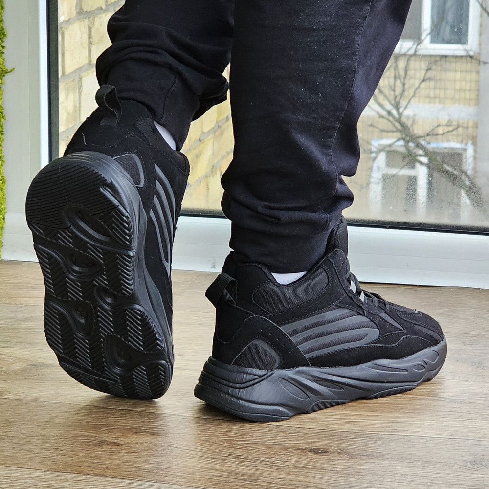 Зимові високі Кросівки Adidas 700 Чорні з Хухом Чоловічі Черевi Черевики Адідас (розміри: 41,42,43,44,45,46) - 90-1 Дніпро - фото 3