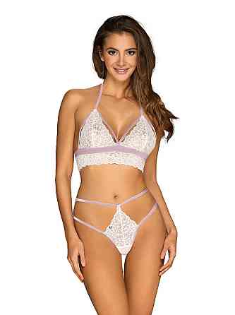 Эротичный комплект кружевной Obsessive Lilyanne 2-pcs set white S/M Sex Aura Киев