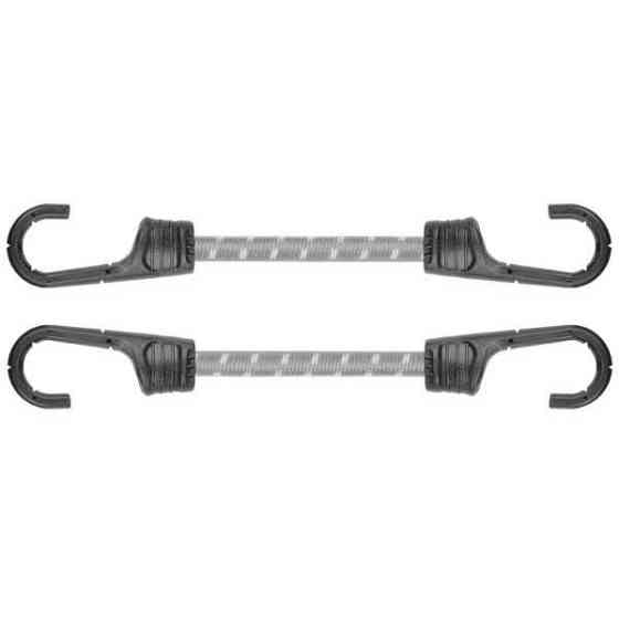 Шнур еластичний гумовий 40см х 2шт. з металевими гачками PVC BUNGEE CORD HOOK, BCH2-08040GY-B Київ