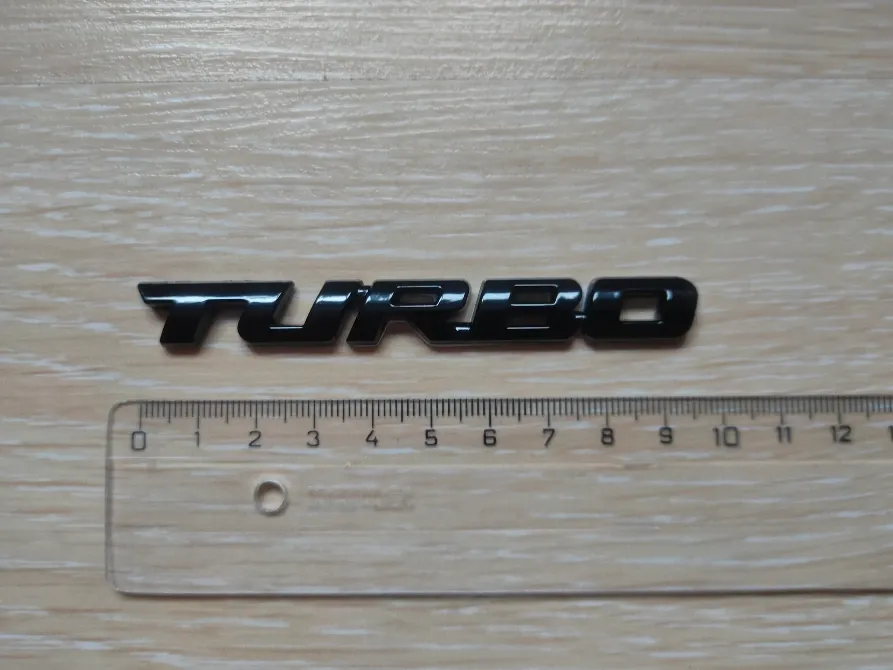 Авто наклейка Turbo Чорна Металева Київ - фото 7