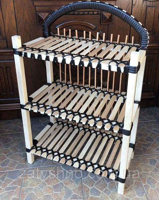 Полка из дерева плетеная на 3 яруса Киев - изображение 2