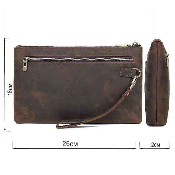 Красива барсетка чоловіча в шкірі Crazy horse Vintage 14954 Коричнева Київ