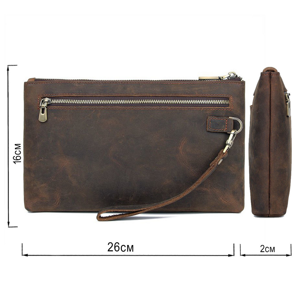 Красива барсетка чоловіча в шкірі Crazy horse Vintage 14954 Коричнева Київ - фото 3