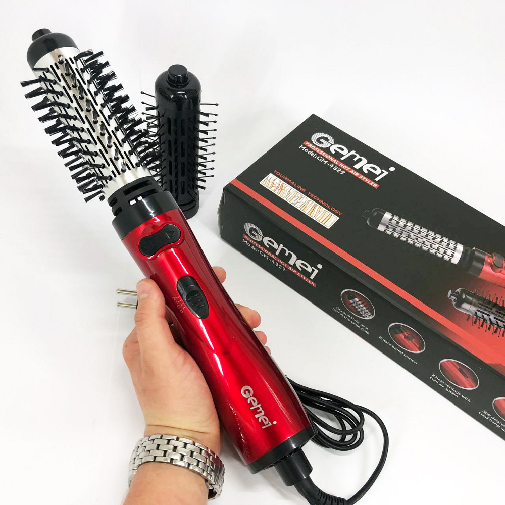 Фен з іонізацією та термозахистом Gemei GM-4829, Фен щітка для об'єму волосся Хороший ZE-36 Львів - фото 4