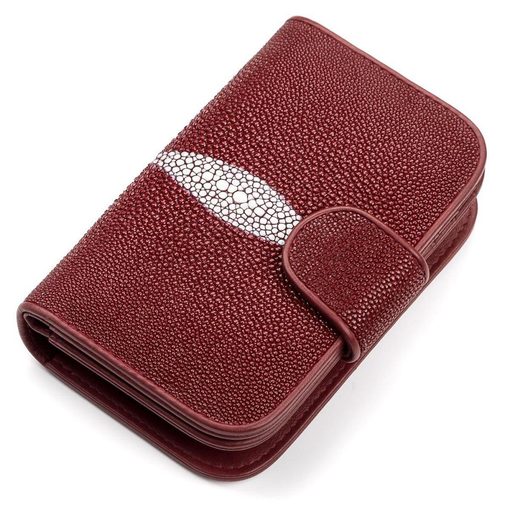 Кошелек женский STINGRAY LEATHER 18092 из натуральной кожи морского ската Бордовый Киев - изображение 9