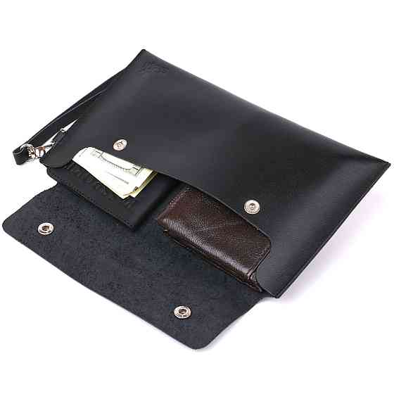 Кожаная тревел-косметичка Shvigel 16420 унисекс Черный Киев